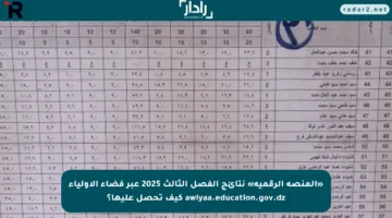«المنصة الرقمية» نتائج الفصل الثالث 2025 عبر فضاء الأولياء awlyaa.education.gov.dz كيف تحصل عليها؟